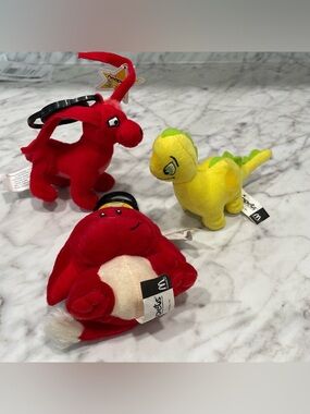 Neopets McDonald's Plush Lot Gelert Kacheek and Chomby 2004 and 2005 4in Toys